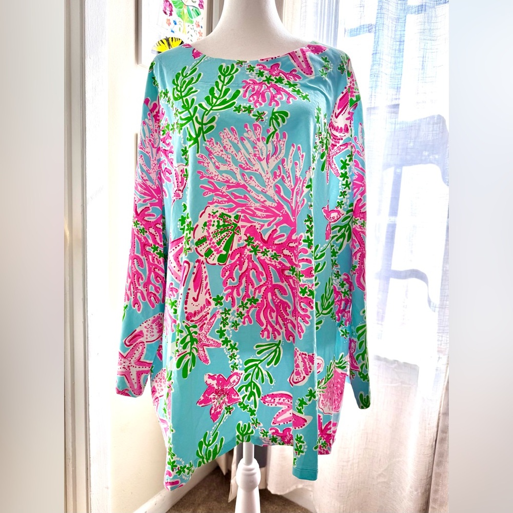 Rezobay Resort Luxury Wear Vibrant Plus Size Beachy Vacay Top NWT